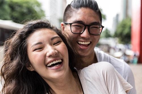 couple smiling