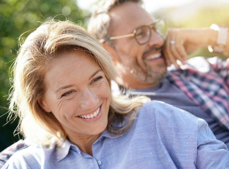 Couple smiling in Eagan, MN